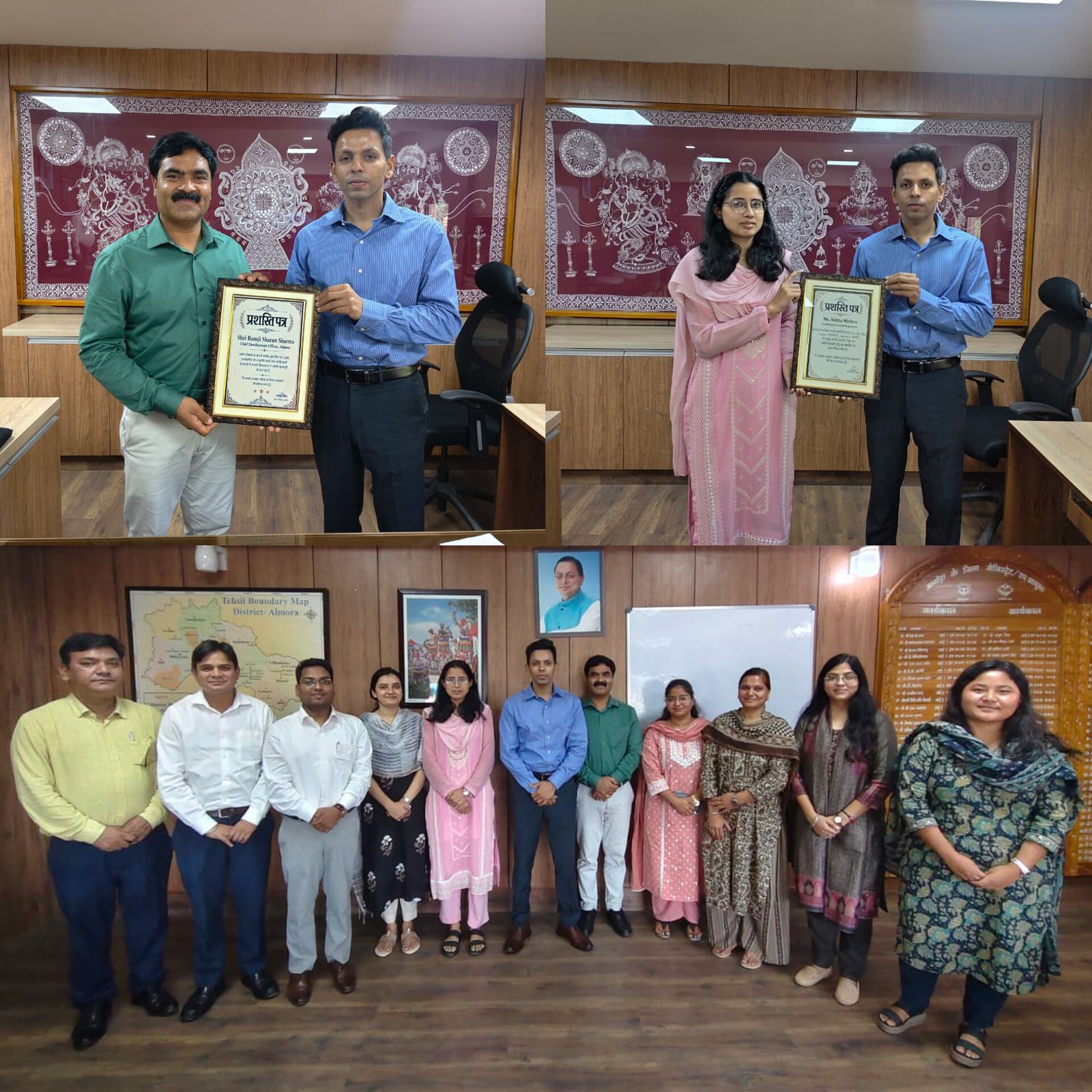 अल्मोड़ा के जिलाधिकारी ने अधिकारियों और स्टाफ के साथ बैठक में उत्कृष्ट कार्य करने वाले अधिकारियों को किया सम्मानित